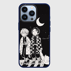 Чехол для iPhone 13 Pro Троица из Клинок рассекающий демонов, цвет: 3D-тёмно-синий