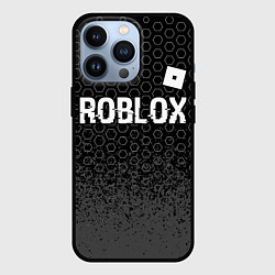 Чехол для iPhone 13 Pro Roblox glitch на темном фоне: символ сверху, цвет: 3D-черный