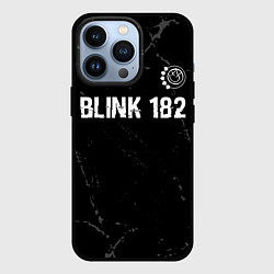 Чехол для iPhone 13 Pro Blink 182 glitch на темном фоне: символ сверху, цвет: 3D-черный