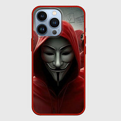 Чехол iPhone 13 Pro Анонимусы в красных капюшонах