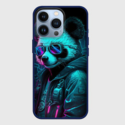 Чехол для iPhone 13 Pro Панда в стиле киберпанк, цвет: 3D-тёмно-синий