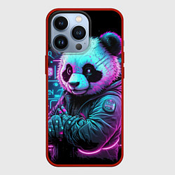 Чехол для iPhone 13 Pro Панда в неоновом свете, цвет: 3D-красный