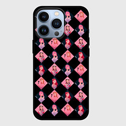 Чехол для iPhone 13 Pro Клеточка black pink, цвет: 3D-черный