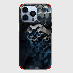 Чехол для iPhone 13 Pro Каменная текстура, цвет: 3D-красный