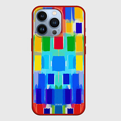 Чехол для iPhone 13 Pro Colorful strips - pop art - vogue, цвет: 3D-красный