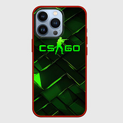 Чехол iPhone 13 Pro CSGO green abstract elements