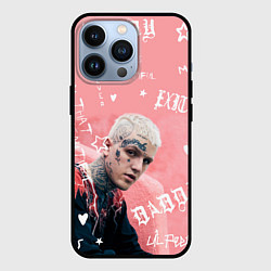 Чехол для iPhone 13 Pro Lil Peep тату розовый, цвет: 3D-черный