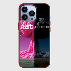 Чехол для iPhone 13 Pro Barbenheimer - meme - nuclear explosion, цвет: 3D-красный