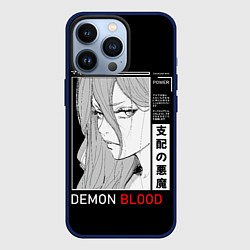 Чехол для iPhone 13 Pro Модель Пауэр - Человек бензопила, цвет: 3D-тёмно-синий