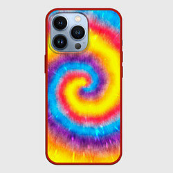 Чехол для iPhone 13 Pro Тай-дай сочные цвета, цвет: 3D-красный