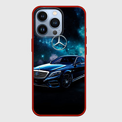 Чехол для iPhone 13 Pro Синий мерседес, цвет: 3D-красный