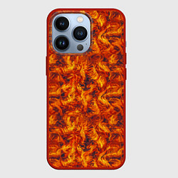 Чехол для iPhone 13 Pro Огненный узор, цвет: 3D-красный