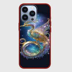Чехол для iPhone 13 Pro Сверкающая птица удачи, цвет: 3D-красный