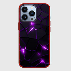 Чехол для iPhone 13 Pro Неоновые плиты с фиолетовым свечением, цвет: 3D-красный