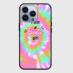 Чехол для iPhone 13 Pro I am a Barbie girl - кислотный тай-дай, цвет: 3D-черный