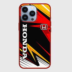 Чехол для iPhone 13 Pro Honda - красный и оранжевый, цвет: 3D-красный