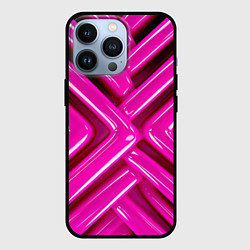 Чехол для iPhone 13 Pro Розовые абстрактные трубочки, цвет: 3D-черный