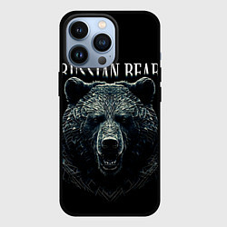 Чехол для iPhone 13 Pro Русский медведь на черном фоне, цвет: 3D-черный