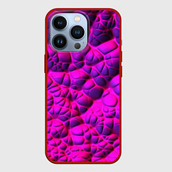 Чехол для iPhone 13 Pro Объемная розовая текстура, цвет: 3D-красный
