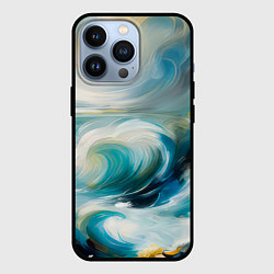 Чехол для iPhone 13 Pro Штормовые волны океана, цвет: 3D-черный