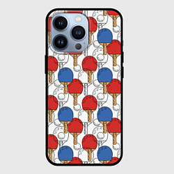 Чехол для iPhone 13 Pro Настольный теннис - ракетки, цвет: 3D-черный
