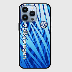 Чехол для iPhone 13 Pro Volkswagen - синий камуфляж, цвет: 3D-черный