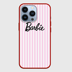 Чехол для iPhone 13 Pro Barbie - классическая розово-белая полоска, цвет: 3D-красный