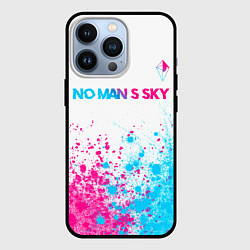 Чехол для iPhone 13 Pro No Mans Sky neon gradient style: символ сверху, цвет: 3D-черный