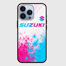 Чехол iPhone 13 Pro Suzuki neon gradient style: символ сверху