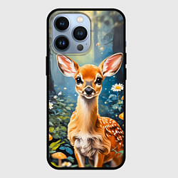 Чехол для iPhone 13 Pro Олененок в волшебном лесу, цвет: 3D-черный