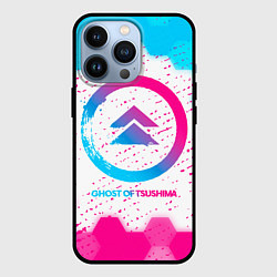 Чехол для iPhone 13 Pro Ghost of Tsushima neon gradient style, цвет: 3D-черный