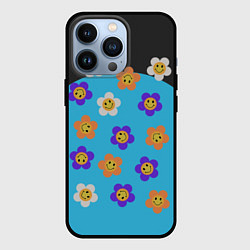 Чехол для iPhone 13 Pro Ромашковое поле улыбок, цвет: 3D-черный