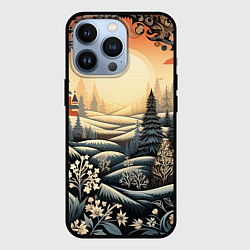 Чехол для iPhone 13 Pro Зимний предновогодний пейзаж, цвет: 3D-черный