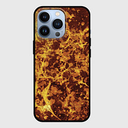 Чехол для iPhone 13 Pro Абстракция - желтый антрацит, цвет: 3D-черный