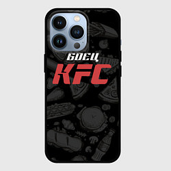 Чехол для iPhone 13 Pro Боец KFC на фоне бургеров, цвет: 3D-черный