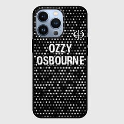 Чехол для iPhone 13 Pro Ozzy Osbourne glitch на темном фоне посередине, цвет: 3D-черный