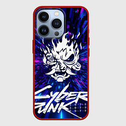 Чехол для iPhone 13 Pro Cyberpunk 2077: samurai blue, цвет: 3D-красный