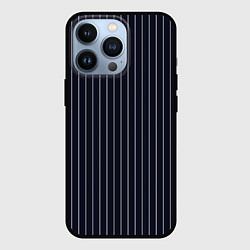 Чехол для iPhone 13 Pro Строгий тёмно-синий в полоску, цвет: 3D-черный