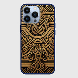 Чехол для iPhone 13 Pro Орнамент в стиле викингов, цвет: 3D-тёмно-синий
