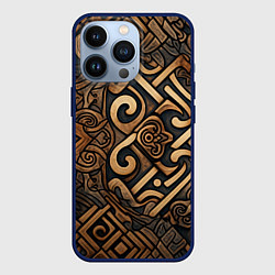 Чехол для iPhone 13 Pro Асимметричный узор в викингском стиле, цвет: 3D-тёмно-синий