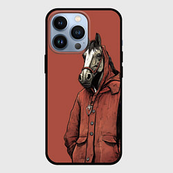 Чехол для iPhone 13 Pro Конь в красном пальто, цвет: 3D-черный