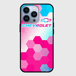 Чехол iPhone 13 Pro Chevrolet neon gradient style посередине