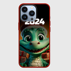 Чехол для iPhone 13 Pro 2024 год зеленого дракона, цвет: 3D-красный