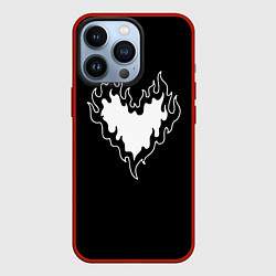 Чехол для iPhone 13 Pro Burning heart, цвет: 3D-красный