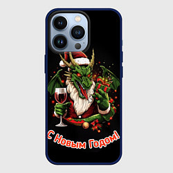 Чехол для iPhone 13 Pro Дракон Мороз, цвет: 3D-тёмно-синий