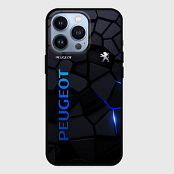 Чехол для iPhone 13 Pro Peugeot - плиты с эффектом свечения, цвет: 3D-черный