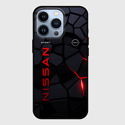 Чехол для iPhone 13 Pro Nissan - плиты с эффектом свечения, цвет: 3D-черный