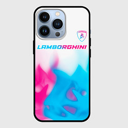 Чехол iPhone 13 Pro Lamborghini neon gradient style посередине
