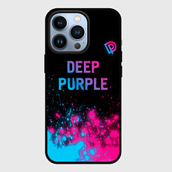 Чехол для iPhone 13 Pro Deep Purple - neon gradient посередине, цвет: 3D-черный