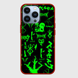 Чехол для iPhone 13 Pro Berserk neon green, цвет: 3D-красный